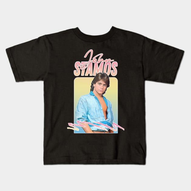 John Stamos   ---- 80s Aesthetic Kids T-Shirt by DankFutura